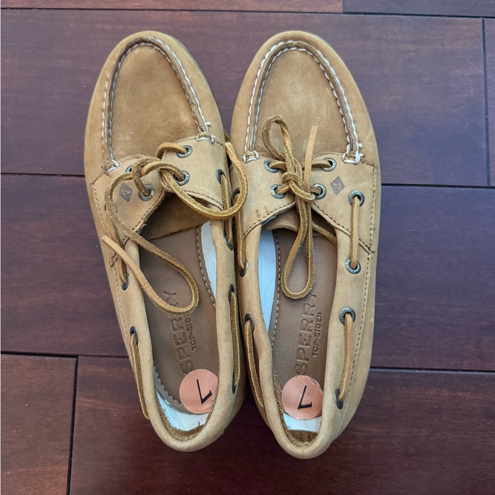 Sperry Light Brown Leather Boat Shoes